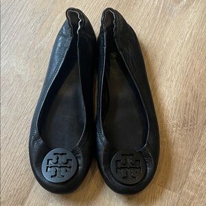 Tory Burch Black Leather Flats